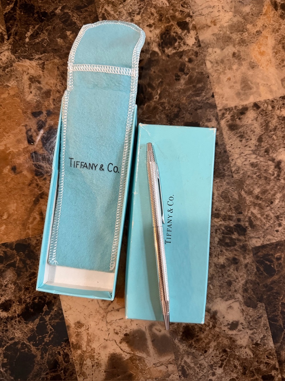 Vintage Tiffany’s crosshatch/diamond-textured sterling-silver pen